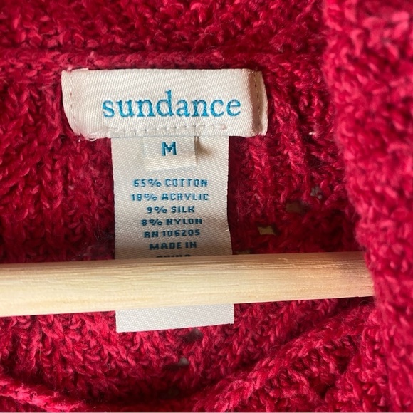 Sundance Womens Champlain Swirl Open Knit Turtleneck Sweater Medium - Picture 7 of 7